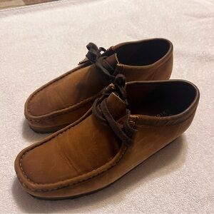 Original Clarks Men's Casual Leather Moc Toe Lace-Up suede Shoes - Brown